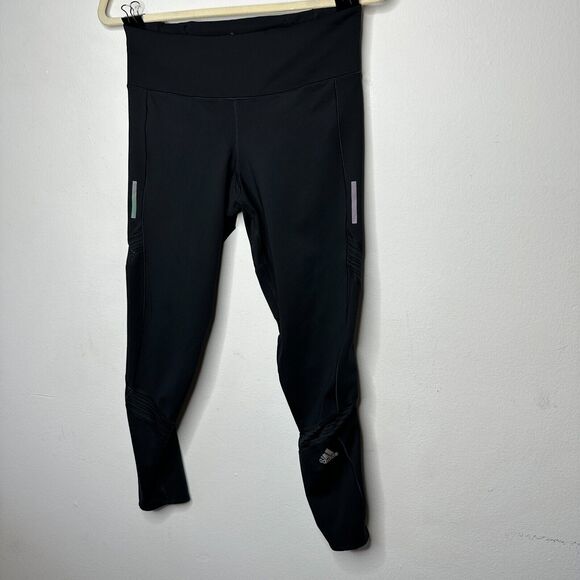 Adidas Mid-Rise Black Running Climacool Aeroready Stretch Pocket Crop Legging SM - Picture 3 of 15